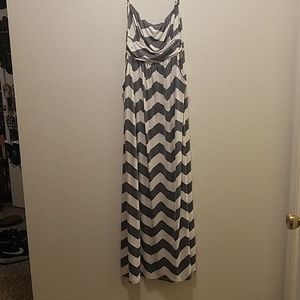 Strapless Chevron Maxi Dress